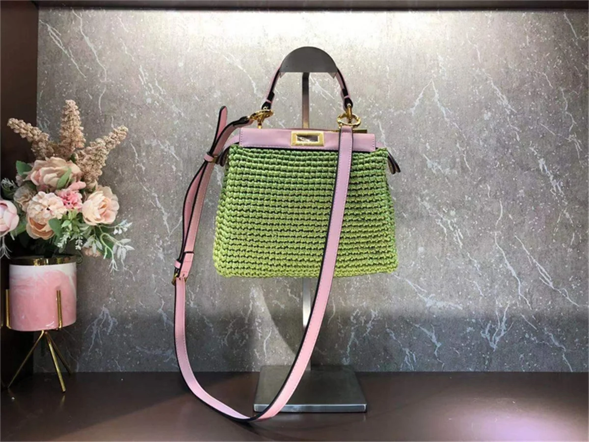 

Women's Hand-Woven Bag Crochet Homemade Graceful Strip Thread Handbag Women's Shoulder/Crossbody Bag