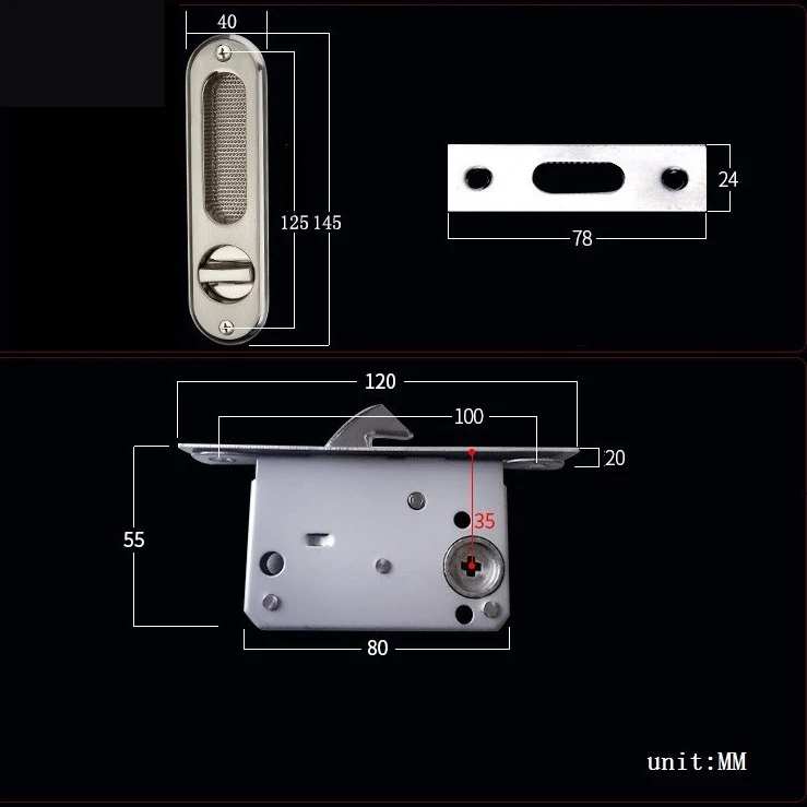 Скрытые ручки из цинкового сплава для раздвижного дверного замка межкомнатных