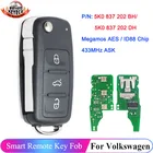 Дистанционный ключ KEYECU 5K0837202BH 5K0837202DH 433 МГц для VW Caddy Transporter Beetle Jetta Sharan Scirocco Polo Tiguan 2016 2017 MQB