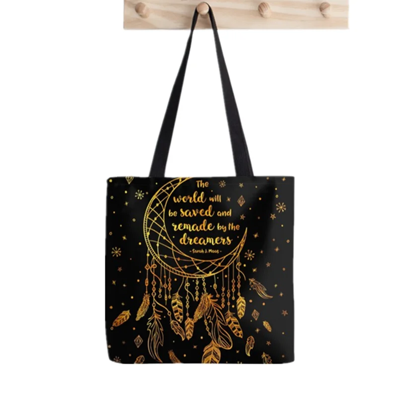 

2021 сумка-шоппер сохранен и переделаны золотого цвета с принтом сумка для женщин Harajuku сумка для покупок через плечо; Сумка-шоппер леди Сумки-...