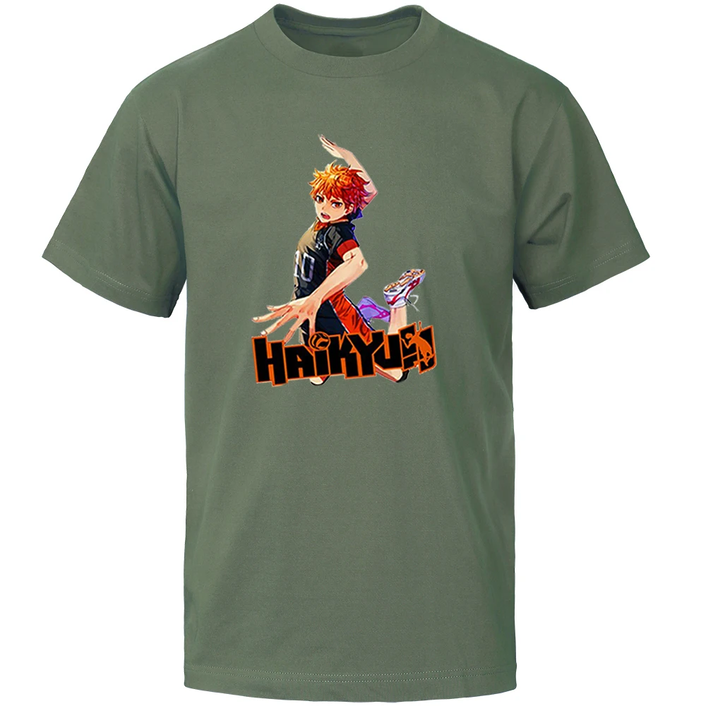 

Футболка Haikyuu мужская с аниме, популярная рубашка с коротким рукавом, топ в японском стиле, в стиле хип-хоп, для волейбола, клуба, с круглым вырезом, на лето