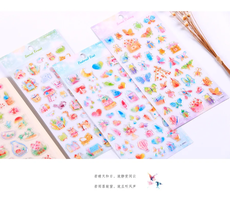 1 шт/1 лот Kawaii канцелярские наклейки ручной нарисованный дневник декоративные мобильные наклейки Скрапбукинг DIY ремесленные наклейки