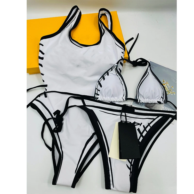 

Bathing Suit Women Plus Size Swimwear Swimsuit Beach Sexy Bikini With Tags Big Hon Print Polyester Sierra Surfer Swim For 2021