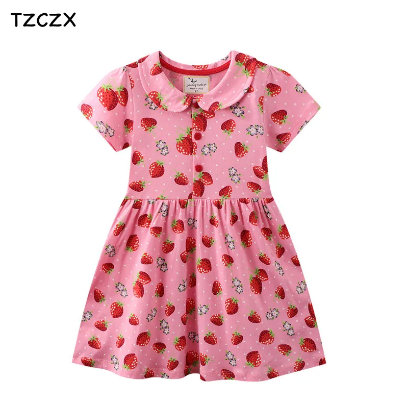 

Children Girl's Dresses New Fashion Sweet Strawberry Printing Cotton 100% Baby girls dresses clothing