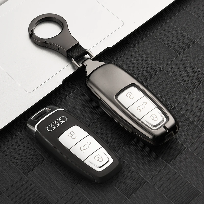 

Zinc Alloy Car Key Cover Case for Audi A6 A7 A8 Q8 E-tron C8 D5 A8L A6L 2018 2019 2020 Cover Accessories Car Key Protection