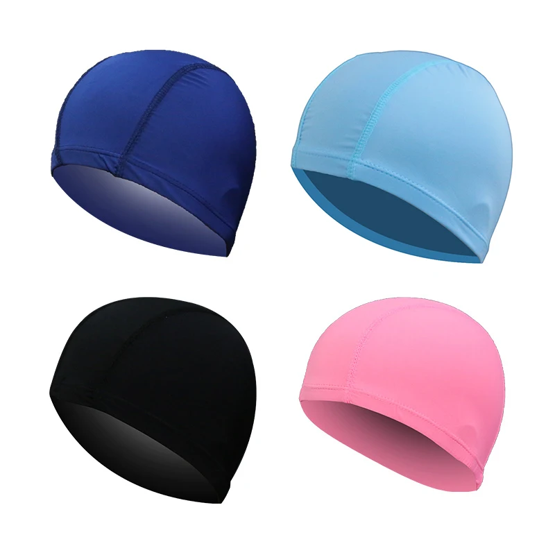 Free Size Swimming Hat Fabric Protect Ears Long Hair Swim Cap Adults Men Women Sporty Elastic Ultrathin Adult Bathing Caps | Спорт и