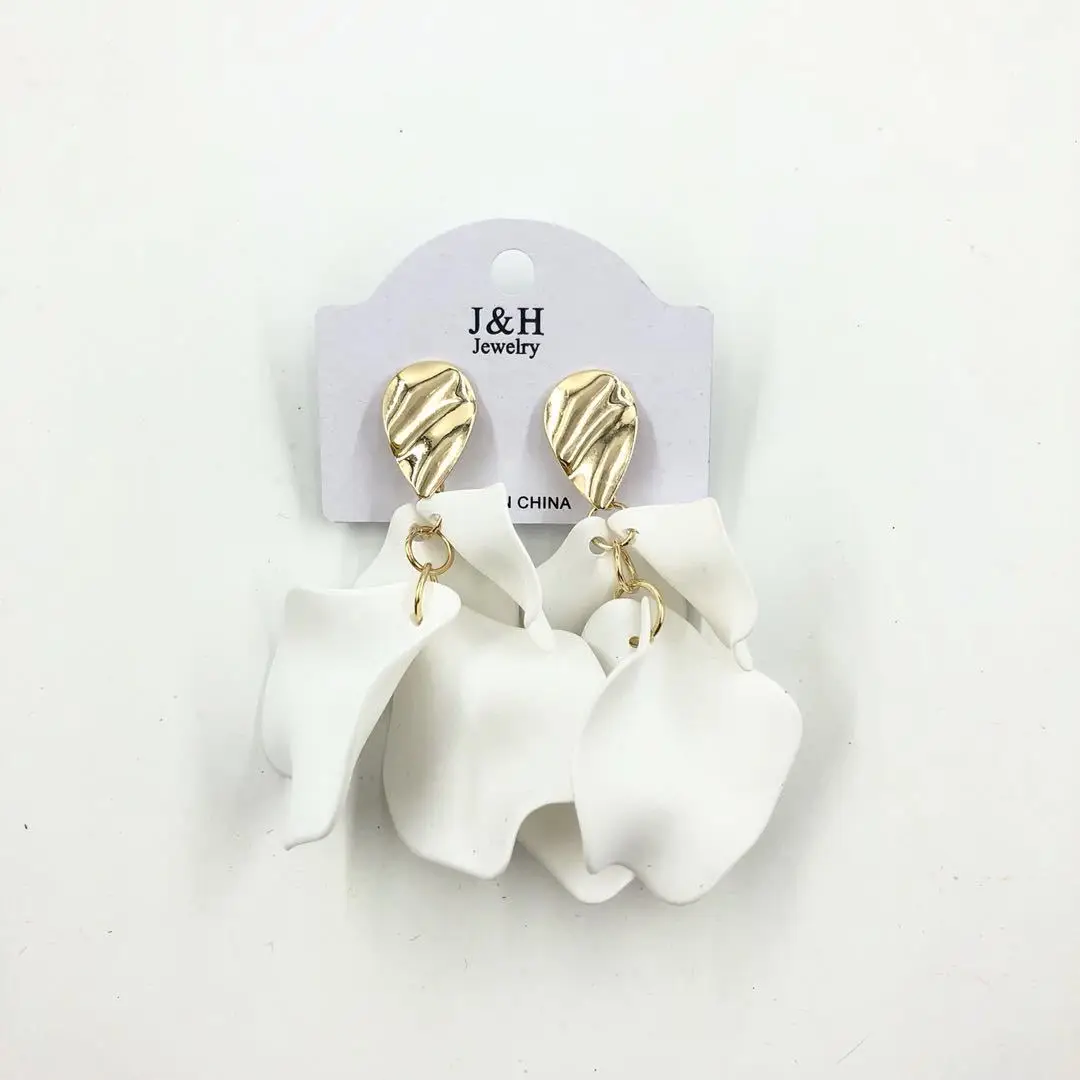 Aretes de mujer, современный стиль, дизайн, большие красные лепестки роз, серьги с кисточками, тренд, темперамент, летние корейские серьги для женщин - Окраска металла: 24