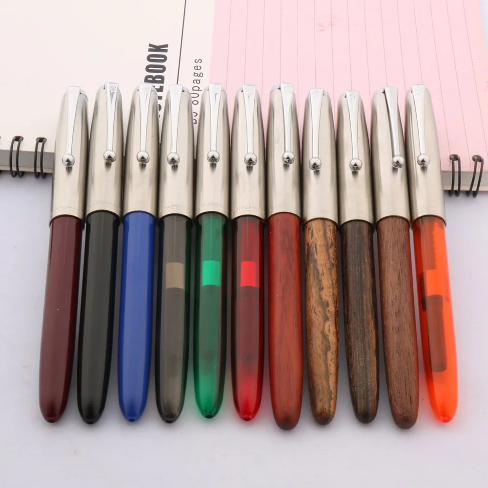 Фото Jinhao 51-A Классическая перьевая ручка из нержавеющей стали пластиковые прозрачные акриловые канцелярские принадлежности студенческие офисн... №3