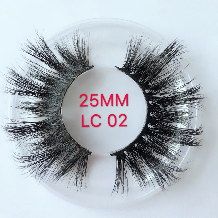 25mm LC02 10 пар длина 25 мм норковые ресницы Экстра длинные 3 норковые ресницы большие драматические перекрещивающиеся пряди ресницы натуральные ресницы расширение - Цвет: 25mm LC02