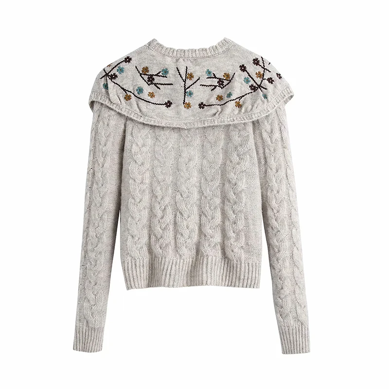 Новые женские туфли в стиле ретро с цветочной вышивкой С отворотом Женская