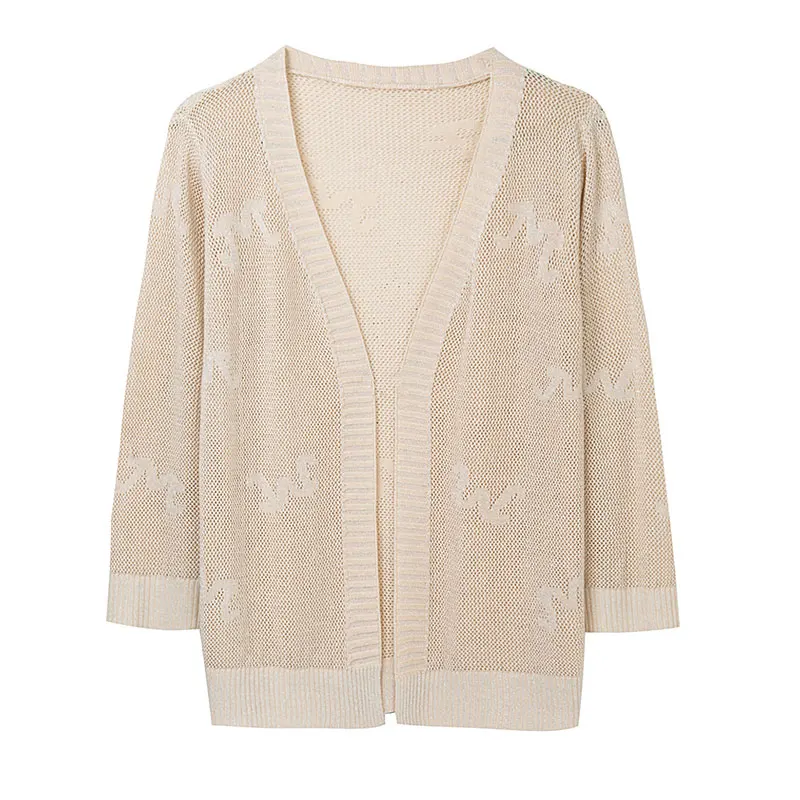 

YISU Women Transparent Spring Sweater Solid color Simple V-Neck Spring top Female Long sleeve Casual Slim Thin Knitted Cardigan