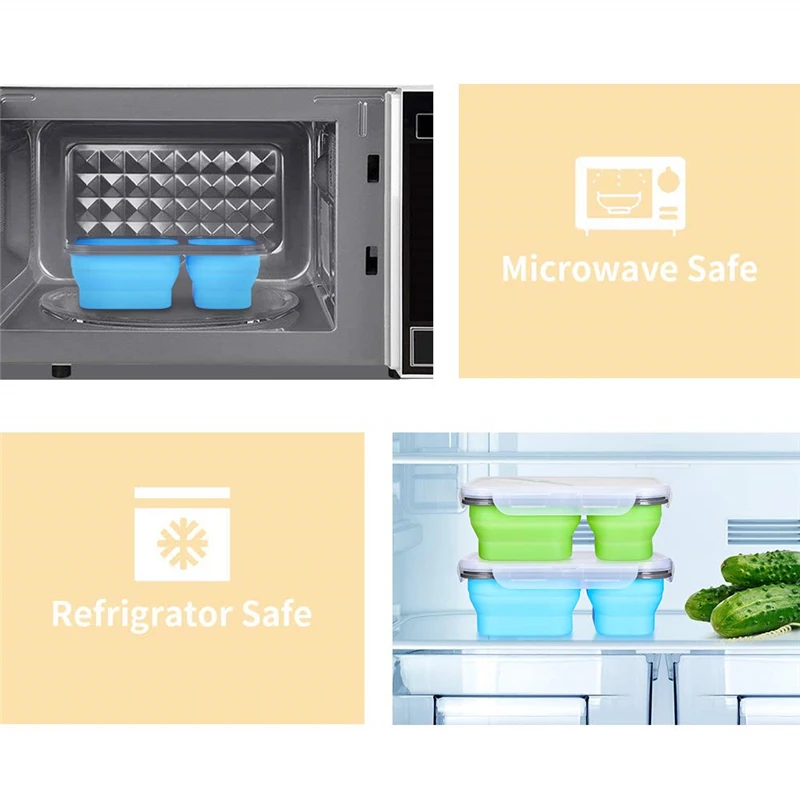 RASABOX складная силиконовая Салатница Ланчбокс бэнто Ланч боксы контейнер для