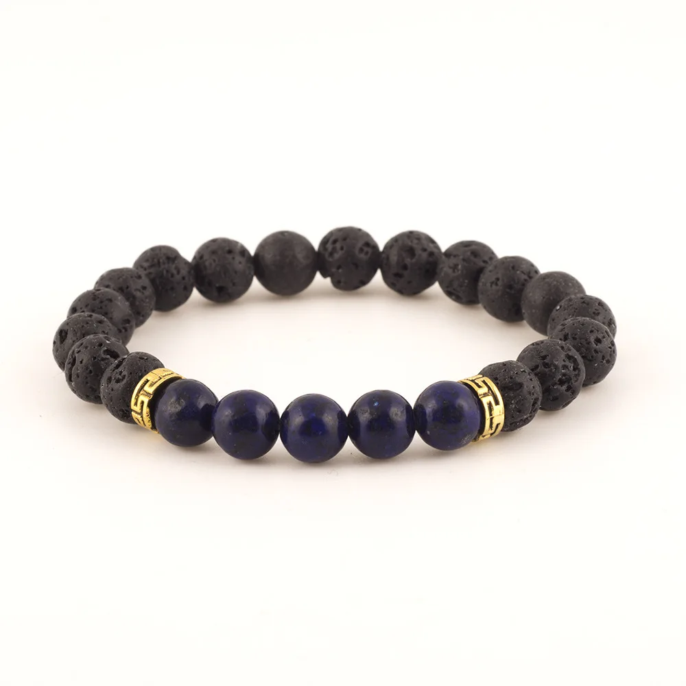 Браслет мужской из вулканического камня универсальный голограммный браслет