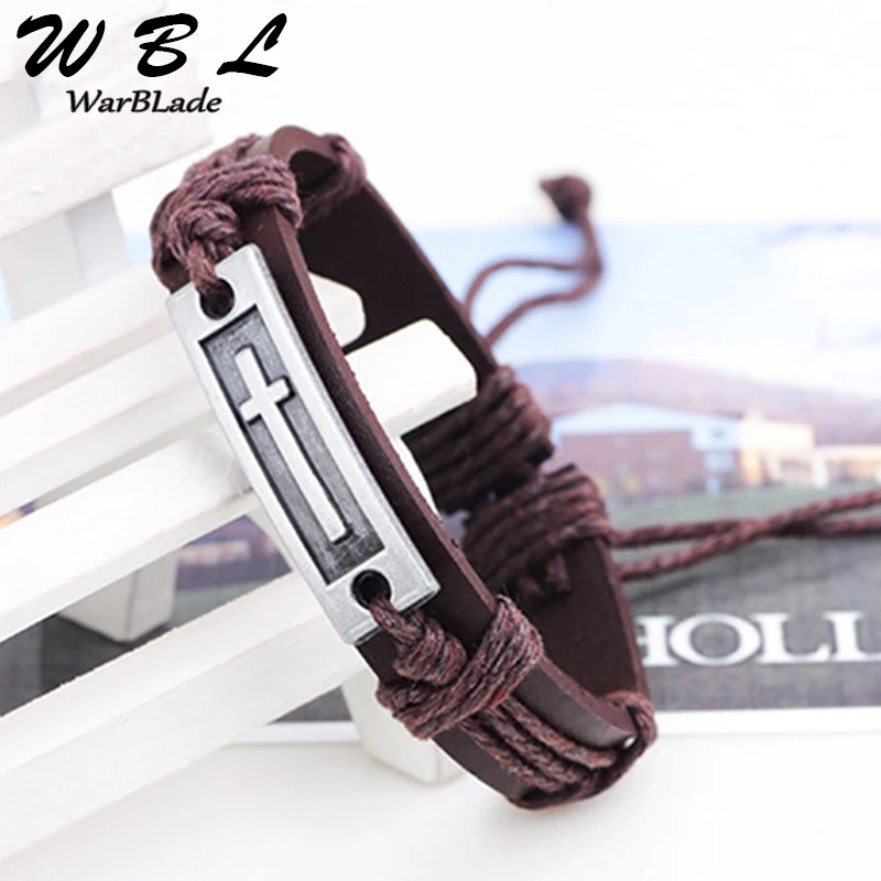WBL Новая Винтажная Версия плетеного браслета из натуральной воловьей кожи сплава
