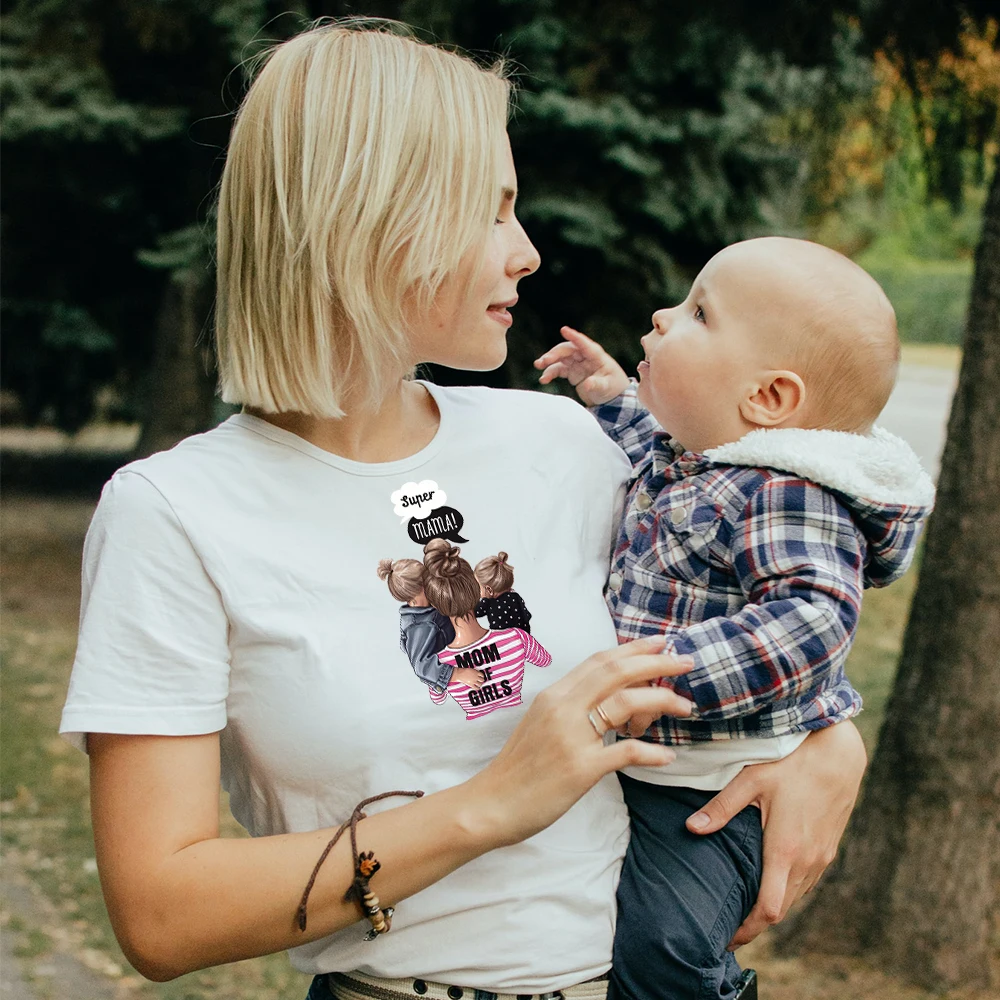 Термотрансферные нашивки сделай сам с принтом для мамы девочки мальчика на