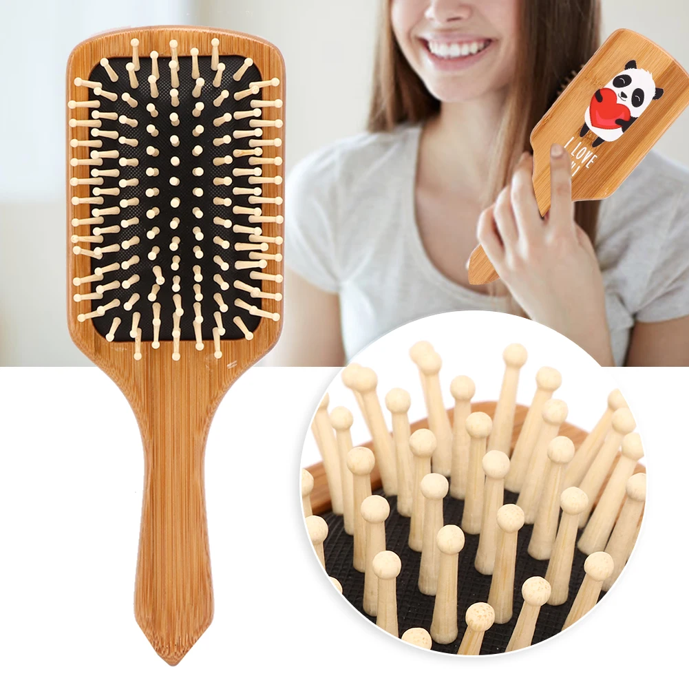 

Wood Comb Hair Brush Professional Healthy Paddle Hair Loss Massage Brush Hairbrush Comb Head Scalp Hair Care Healthy Bamboo Comb