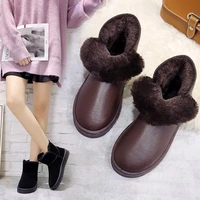 large size 44 snow boots women 2021 new fashion winter low tube warmth round toe womens cotton shoes womens short boots women