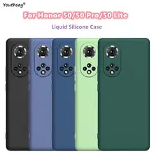 For Honor 50 Case For Huawei Honor 50 Pro 10x lite Nova 9 8i Cover Coque Original Liquid Silicone Phone Bumper for Honor 50 Pro