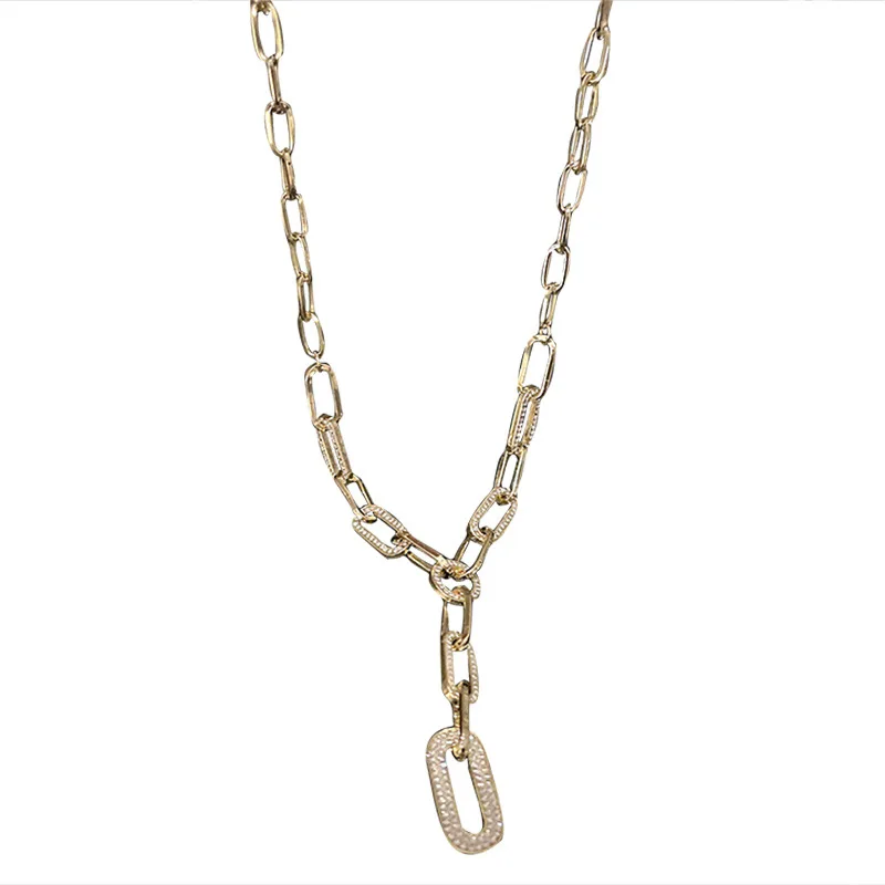 

Fashion Exaggerated Personality Necklace Rhinestone Geometric Women's Necklace Retro Full Diamond Pendant Necklace Jewelry Women