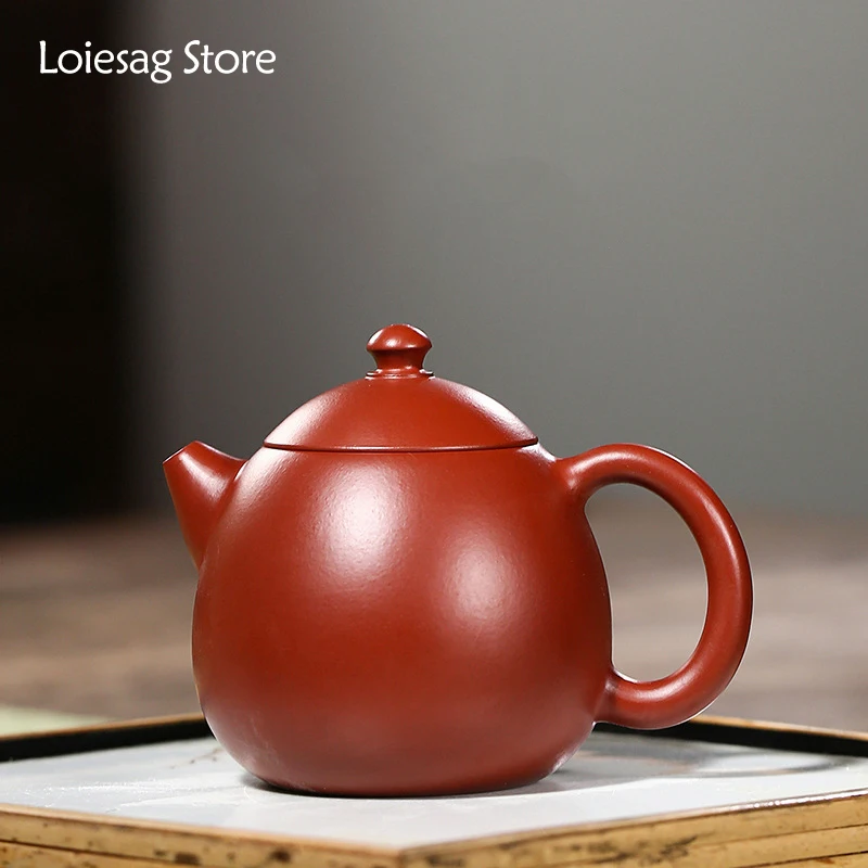 

Loiesag 225ml Yixing Famous Pure Handmade Purple Clay Pot Raw Ore Dahongpao Dragon Egg Teapot Household Kung Fu Zisha Tea Set