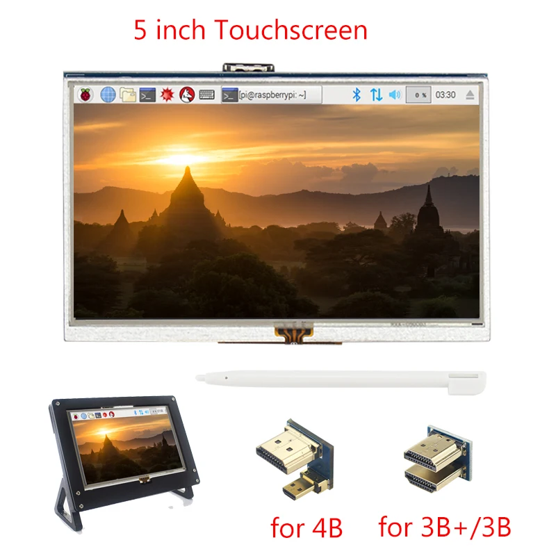 

Raspberry Pi 4 Model B 5 inch Touchscreen TFT 800x480 Display LCD Touch Screen for Raspberry Pi 3 Model B+/3B PC Laptop