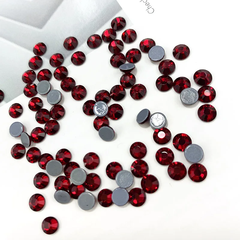 

Free Shipping New Packing 1440pcs Siam Hotfix Rhinestone Shiny Crystal SS6-SS30 For Clothes DIY