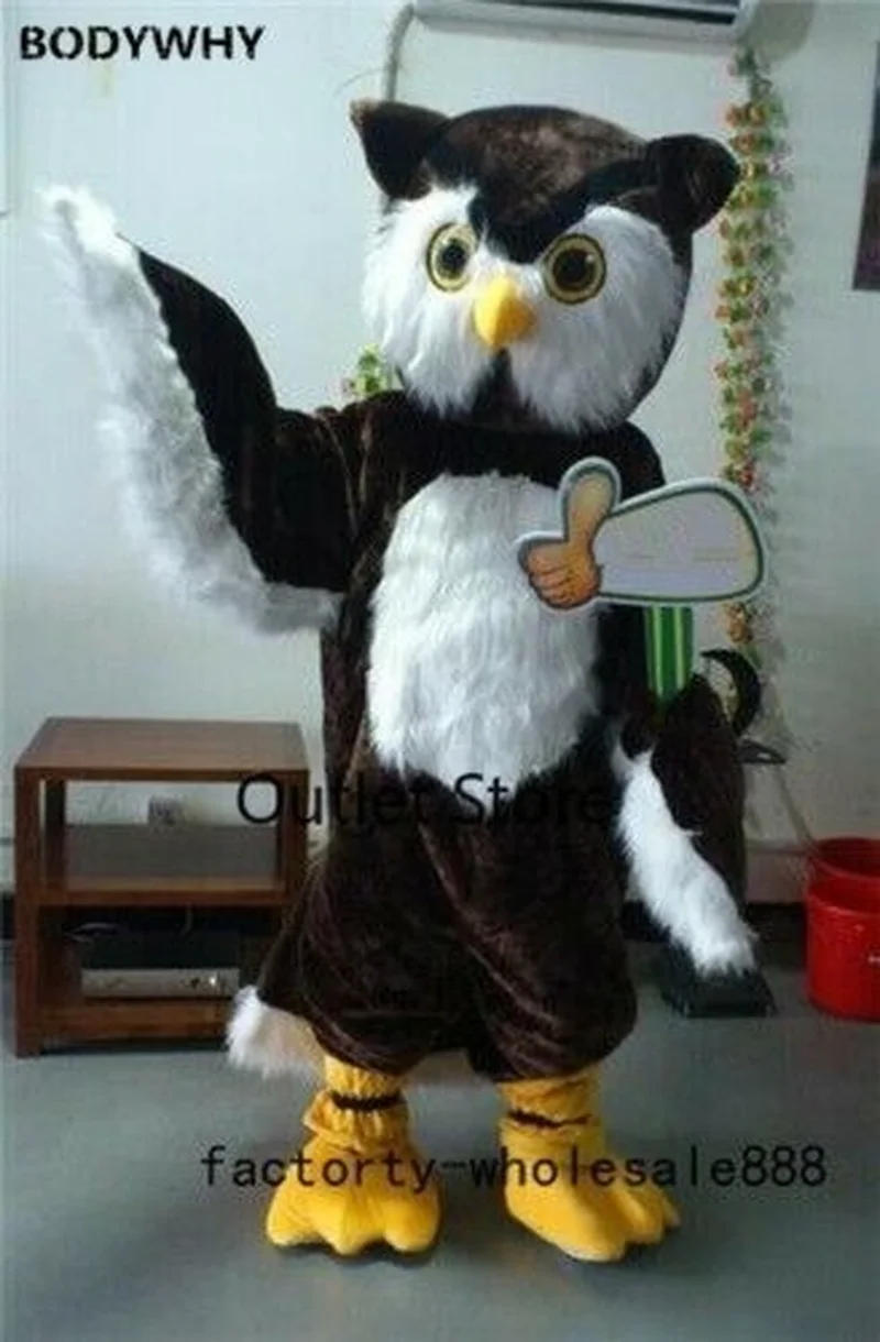 

Easter Brown Owl Mascot Costume Cosplay Fursuit Cartoon Outfits Fancy Dress Party Carnival Advertising