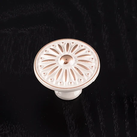 Ivory White KAK Ретро красные бронзовые ручки для кухонного шкафа ручки для двери шкафа из цинкового сплава ручки для винтажной мебели - Цвет: Ivory White