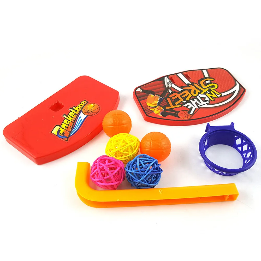 

Pet Parrot Pet Products Supplies Pet Birds Pet Parrot Toys Birdie Basketball Hoop Balls Birds Parakeet Bell Prop Chews Set