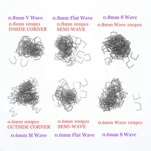 Термоскобы из нержавеющей стали для пластика, 100 шт., 0,8 мм, 0,6 мм