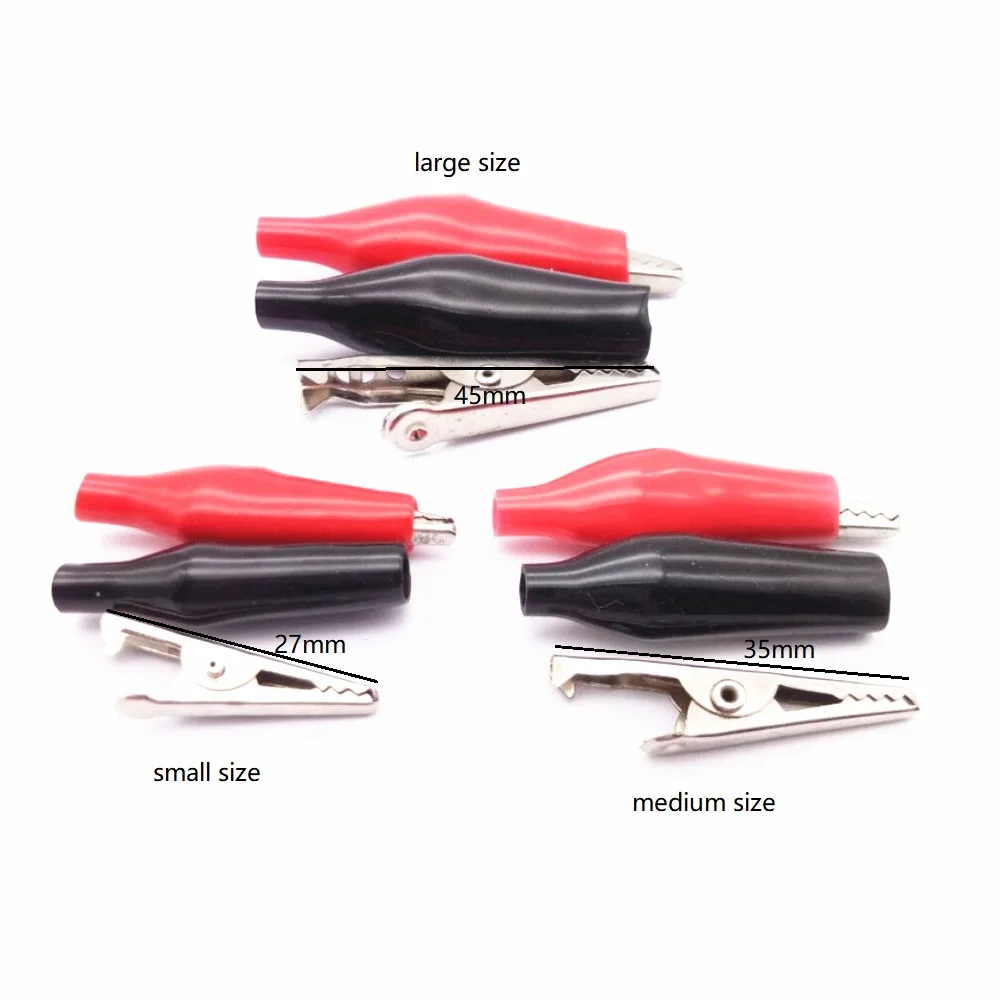 50 шт/25 пар Красный Черный изолированный крокодил зажимы кабель Свинец