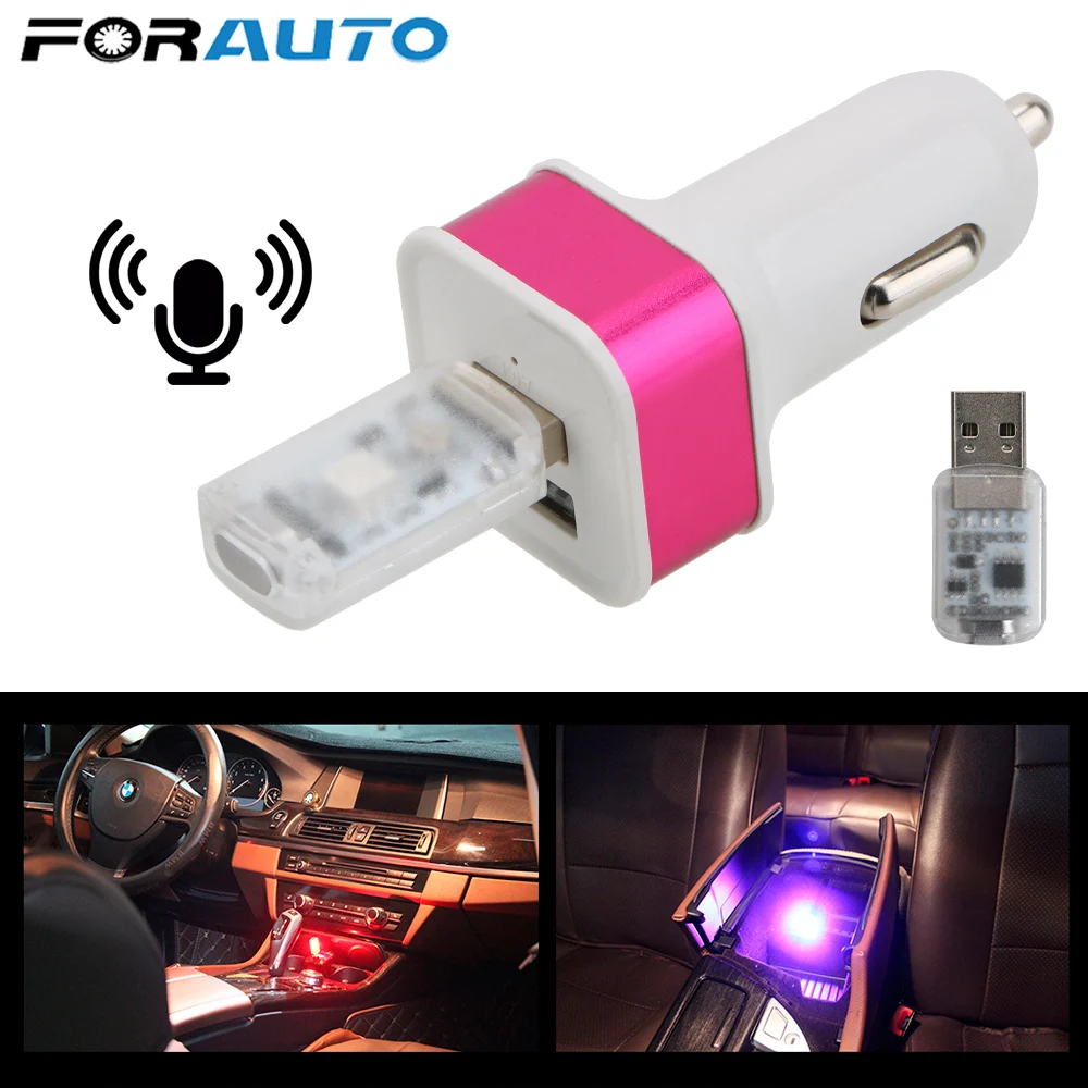 Универсальный Автомобильный светодиодный атмосферный RGB светильник с голосовым