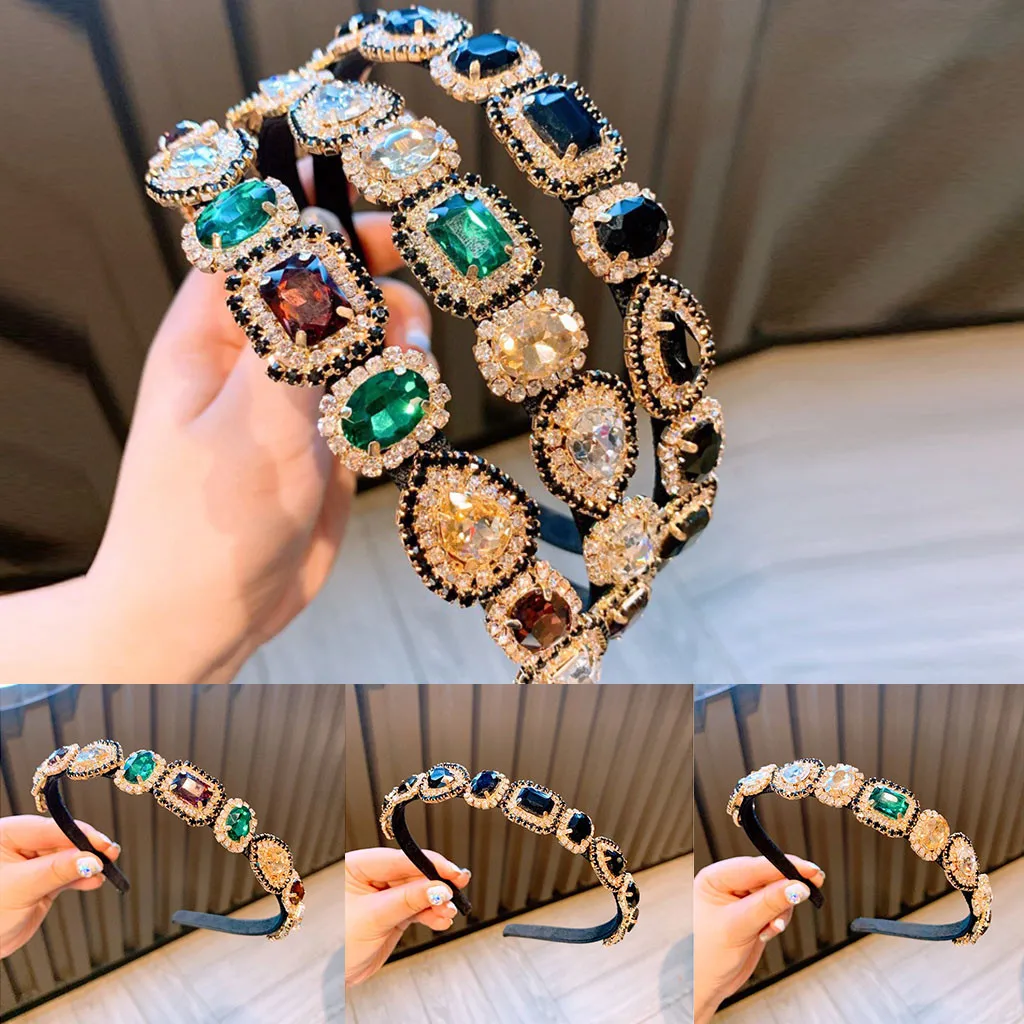 Декоративная повязка для волос с драгоценными камнями Женская на голову