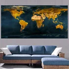 Абстрактная винтажная Золотая глобуса Карта мира Картина маслом HD Печать на холсте Современная Настенная картина для офиса комнаты декор