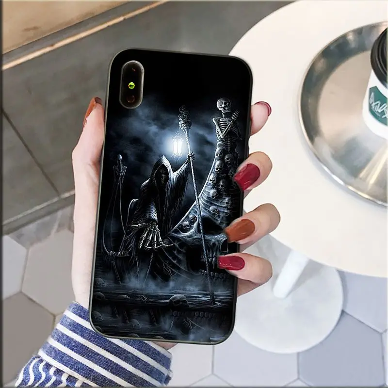 grim reaper skull skeleton phone accessories case for iphone 11 12 pro xs max xs xr 8 7 6 plus 5 5s se 12mini free global shipping