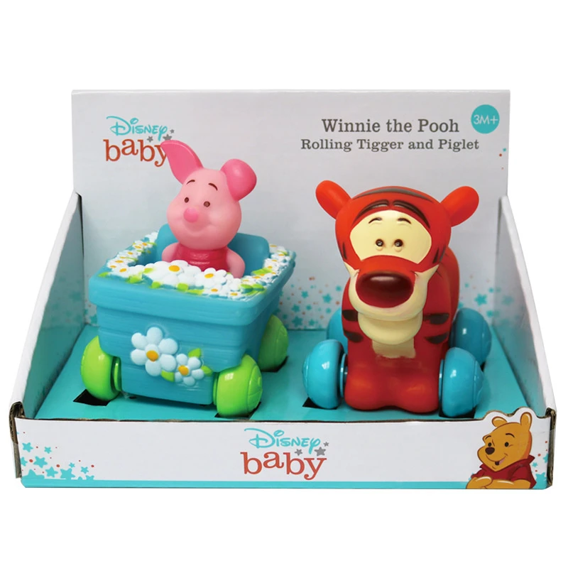 

Disney's 4 Classic Animated Animal Models, Pig, Tiger, Winnie the Pooh, Eeyore, 2-6 Year Old Children's Vinyl Sliding Back Toy