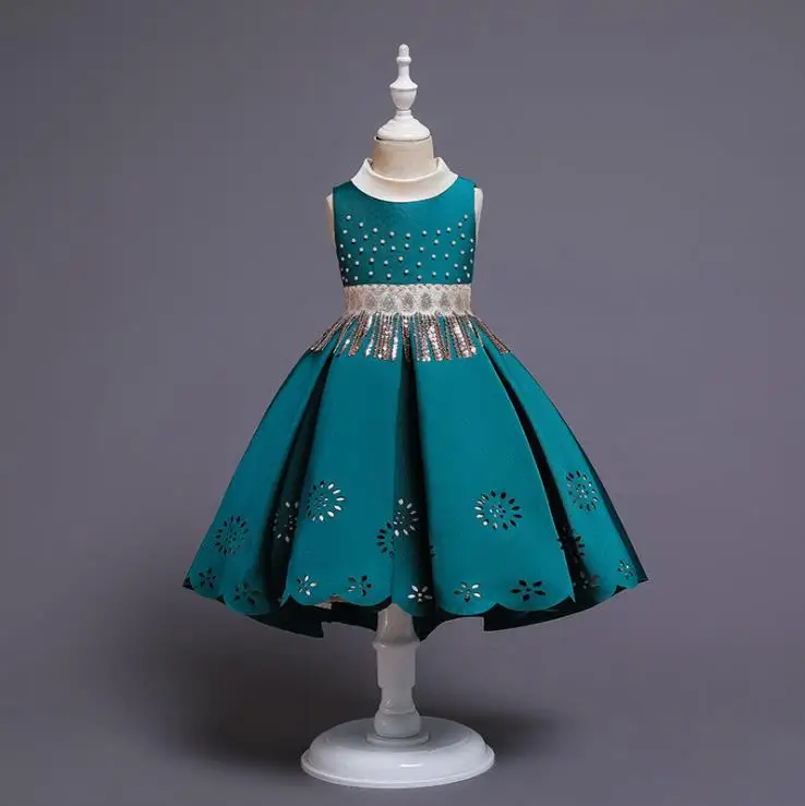 Платье для маленьких девочек Новый Год Вечерние платья Элегантный бисерный