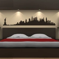 new york city skyline wall stickers city silhouette buildings art decals mural diy wallpaper for room decal 73 14cm