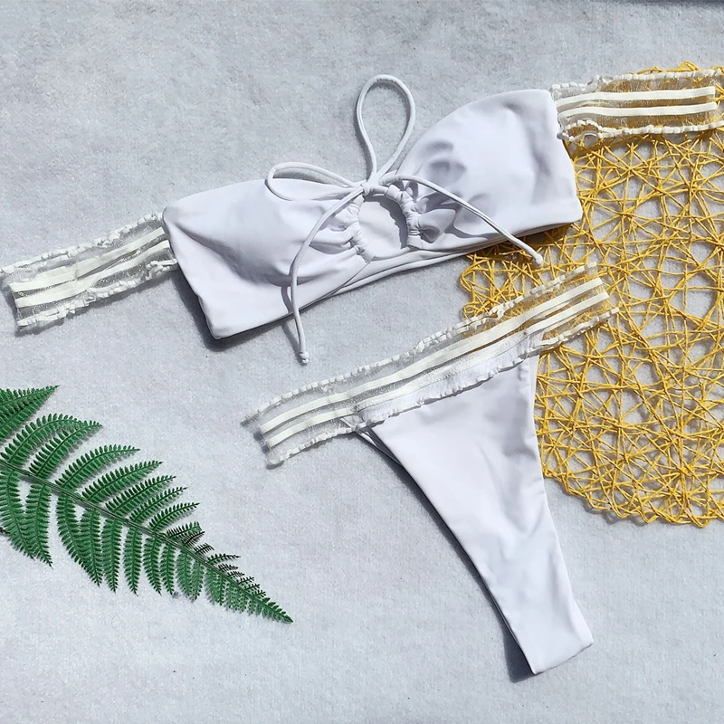 Сексуальный сетчатый купальный костюм Бразильский бикини стринги 2019 купальник