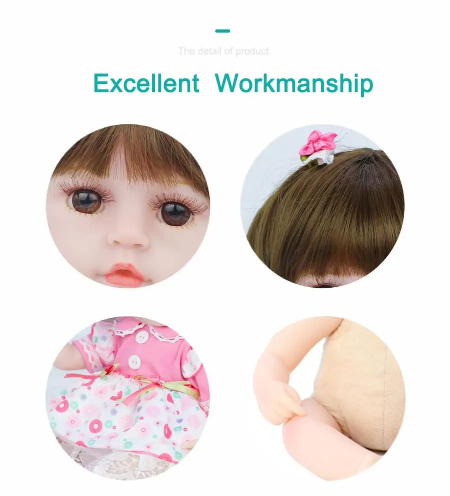 

Newborn Doll Reborn Toddler Girl Curly Hair Dolls Full Body Soft Silicone Realistic Baby Bath Toy Waterproof Gift for Kids