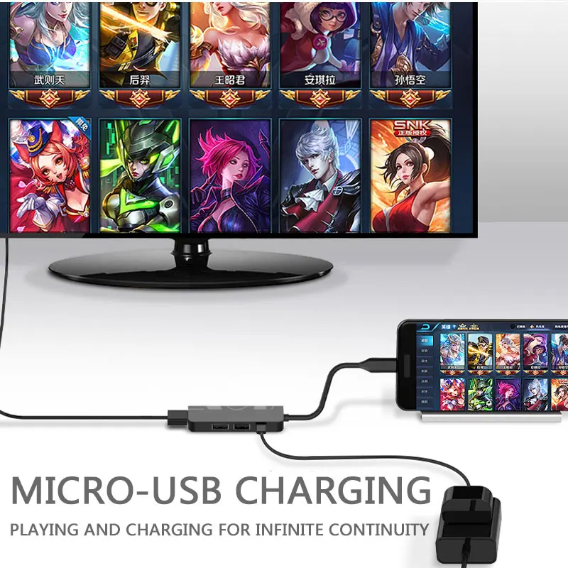 Док станция BKSCY USB C адаптер HDMI Thunderbolt 3 для MacBook Samsung Galaxy S9 Huawei P20 Mate 20 Pro|Кабели VGA| |