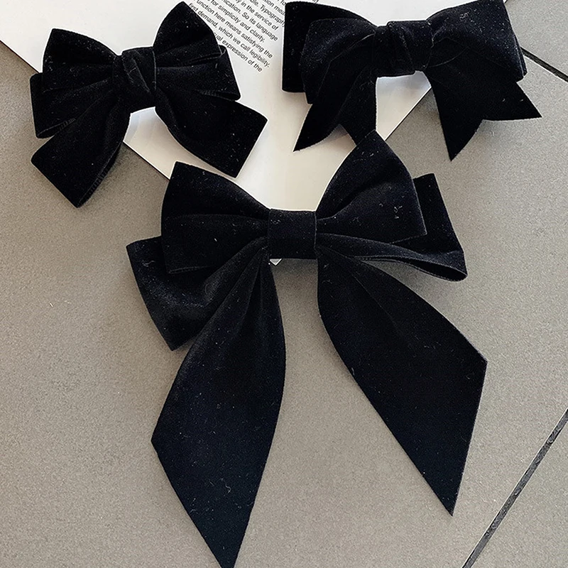 

1pc Bow Hair Clip Black Red Hair Bows Hairpins Women Girl Fashion Barrette Girls Bowknot Hair Accessories Decoration