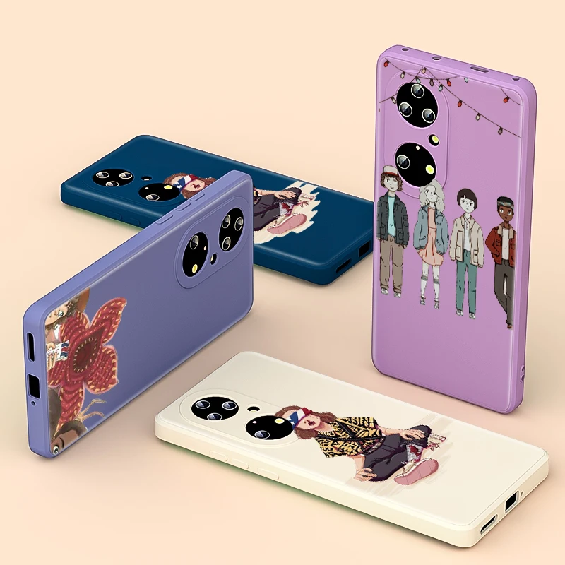 

Fashion Stranger Things For Huawei P Smart Z 2021 P50 P30 P20 Pro Plus P40 Lite E 2019 Liquid Silicone Soft TPU Phone Case