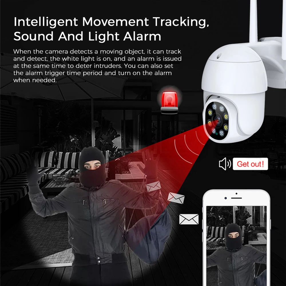 

Surveillance Camera With Wifi Outdoor PTZ Wireless CCTV 1080P HD IP Camera wi-fi Street Video surveillance With Action Detection