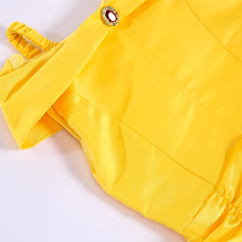 2020 косплей Красавица и чудовище юбка принцессы Белль платье для девочки детский