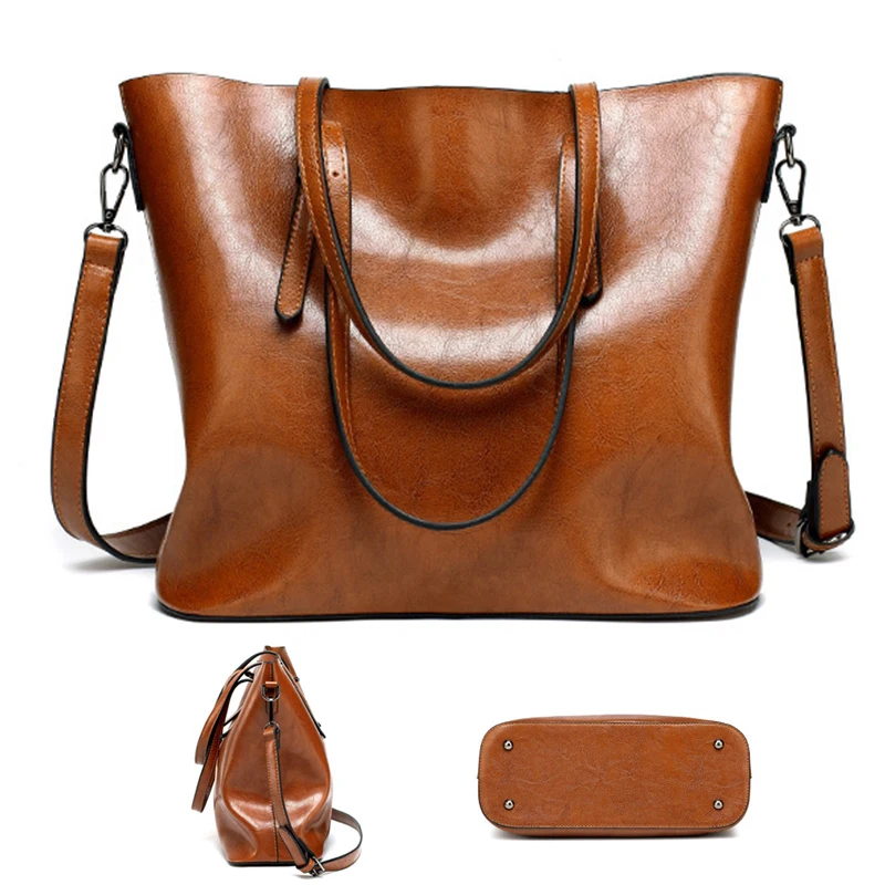 concise soft pu women shoulder bags retro large handbags female casual high quality totes ladies office messenger bag for women free global shipping