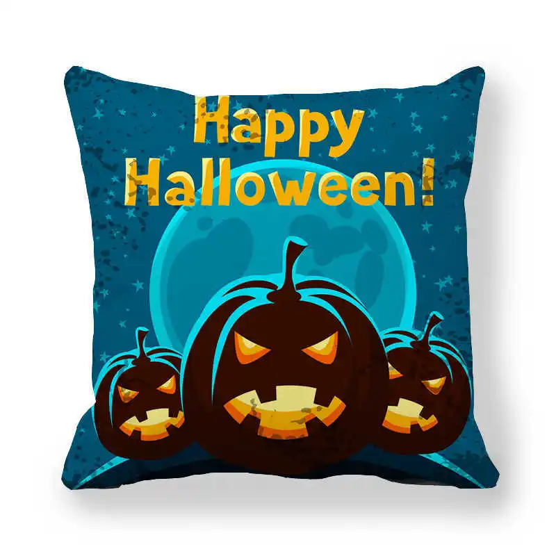 Happy Halloween Декор Подушка Чехол смешной тыквы летучей мыши на велюром полиэстер