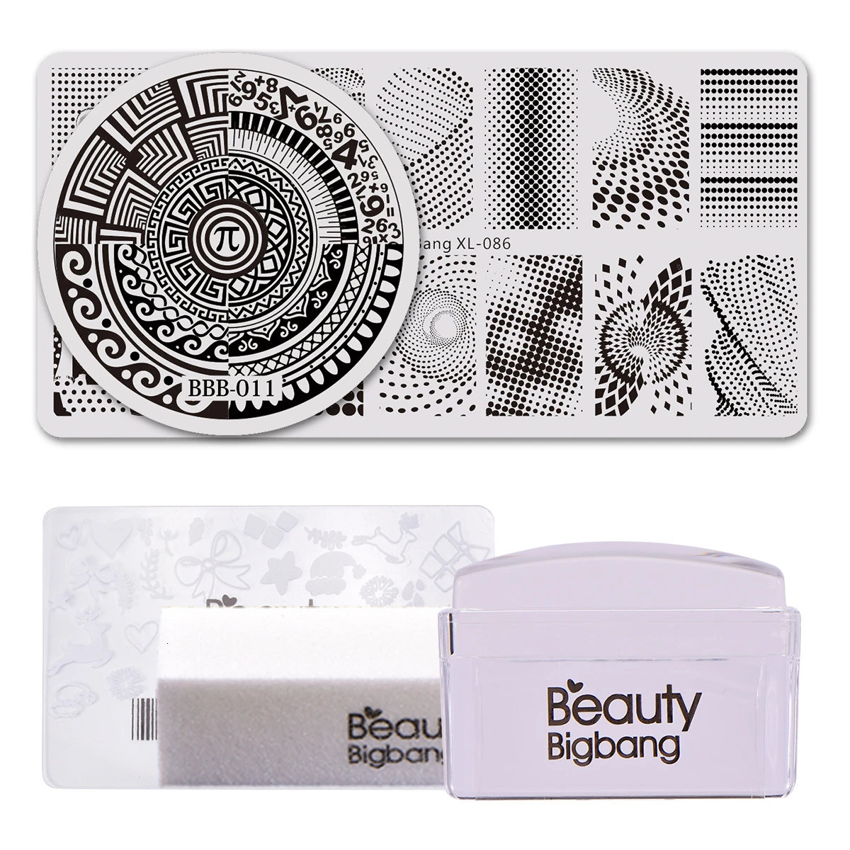 Набор трафаретов Beautybigbang для стемпинга комплект из буфера нержавеющей стали с