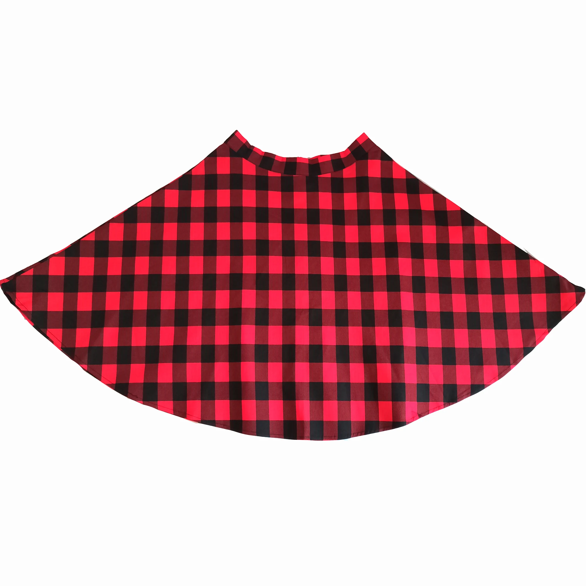 Желтая красная клетчатая юбка средней длины с высокой талией Женская винтажная