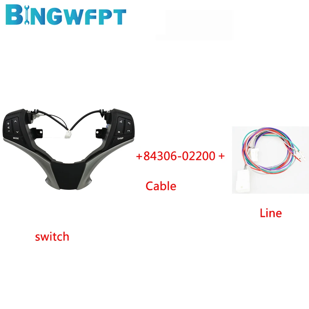 

Спиральный кабель для рулевого колеса Corolla RAV4, Bluetooth-переключатель для Toyota Yaris Vios 2013-2016